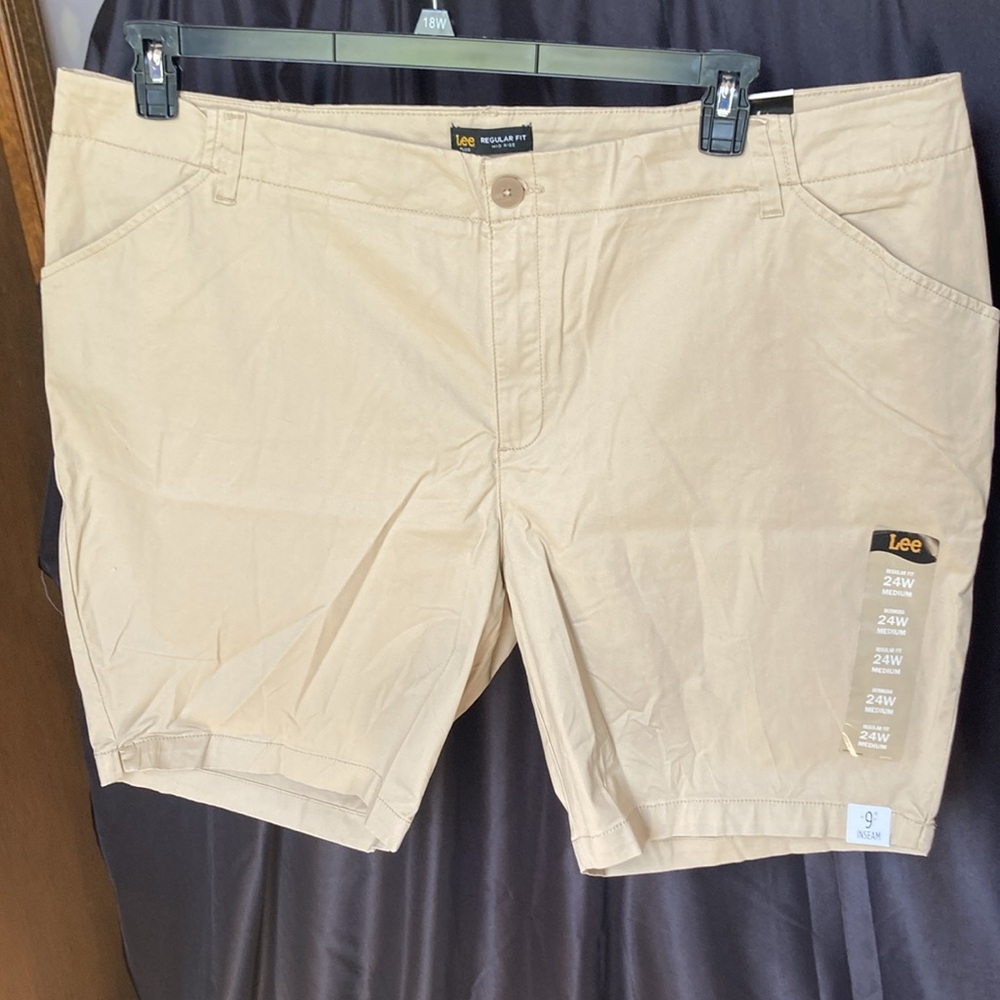 Lee Bermuda safari tan short soft premium stretch fabric 24W - Picture 8 of 15